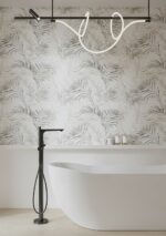 Softy leaves white inserto satin 58x89 Cersanit Tiles - Image 4