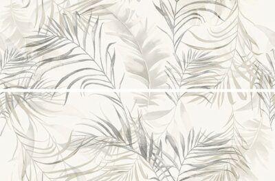 Softy leaves white inserto satin 58x89 Cersanit Tiles