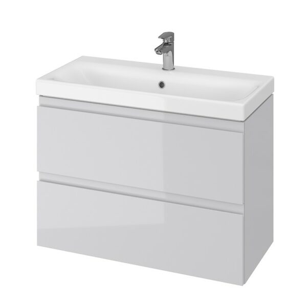 Moduo slim 80 washbasin cabinet grey Cersanit - Image 1
