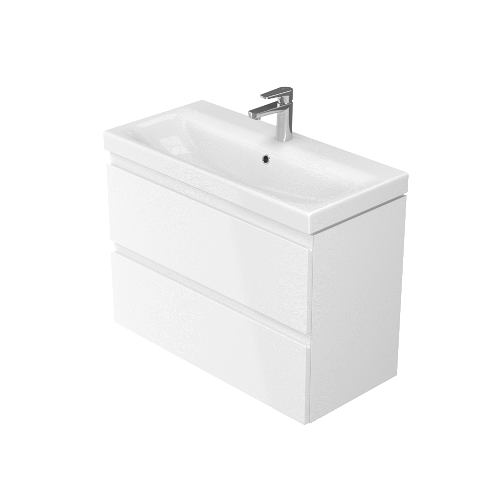 Moduo slim 80 washbasin cabinet white Cersanit - Image 2