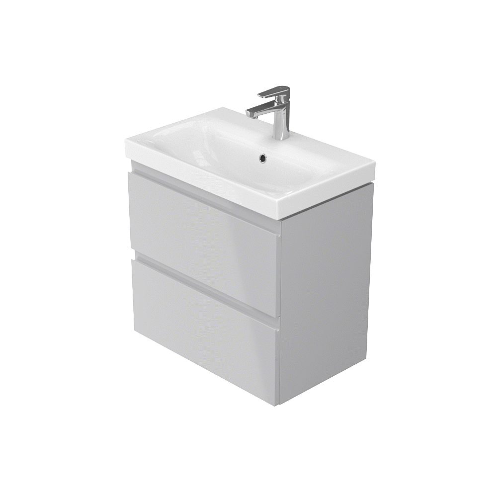 Moduo slim 60 washbasin cabinet grey Cersanit - Image 2