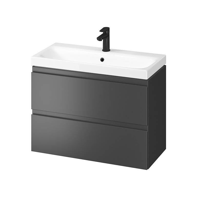 Moduo slim 80 washbasin cabinet anthracite Cersanit - Image 4