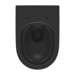 SET B574 LARGA OVAL wall-mounted toilet bowl Cleanon with a slim wrap duroplast seat in matte anthracite. - Image 2