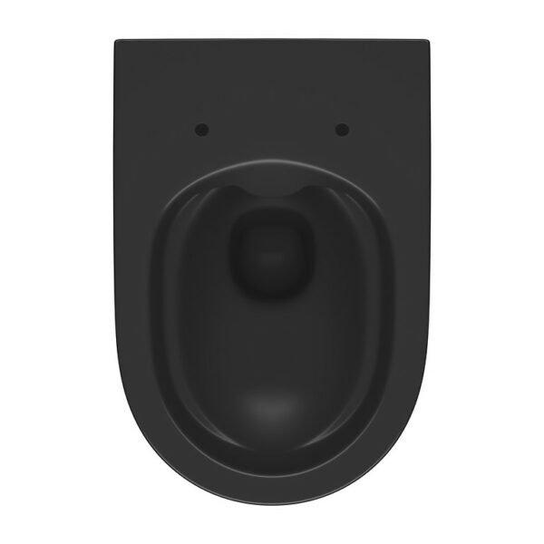 SET B574 LARGA OVAL wall-mounted toilet bowl Cleanon with a slim wrap duroplast seat in matte anthracite. - Image 2