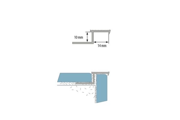Stairs profile ZET shape 2,5m 10x14mm - Image 3