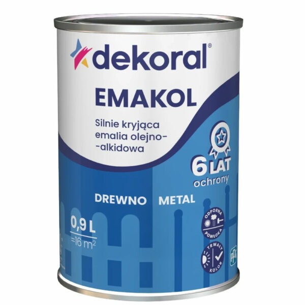 Emakol paint for Wood and Metal Dekoral Black 0.9L - Image 1